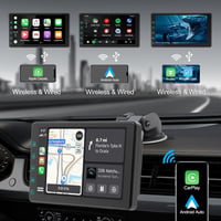 DYWSWINN 7 Hüvelykes Vezeték Nélküli Autórádió CarPlay és 1080P Tolatókamerával, Érintőképernyős GPS Navigáció Bluetooth FM 2