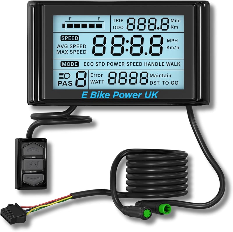 Displej na elektrobicykel E-Bike Power SW900 – LED, 5-pinový, 36V/48V/60V/72V – čierny