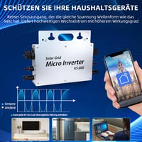 E-POLAR Erkély Napelemes Rendszer 800W - Vízálló IP65 Inverter WLAN Alkalmazással Balkony Power Station 3