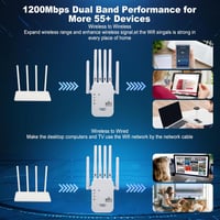 E-SHIDAI 1200Mbps Dual Band WiFi Erősítő 5GHz 2.4GHz 6 Antennával 6