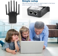 E-SHIDAI WiFi jelerősítő 1200 Mbps, Dual Band 5GHz/2.4GHz, Ethernet porttal - fekete 5