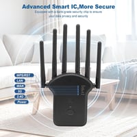 E-SHIDAI WiFi jelerősítő 1200 Mbps, Dual Band 5GHz/2.4GHz, Ethernet porttal - fekete 7