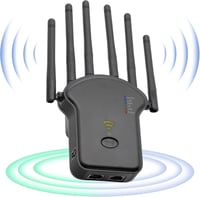 E-SHIDAI WiFi jelerősítő 1200 Mbps, Dual Band 5GHz/2.4GHz, Ethernet porttal - fekete 1