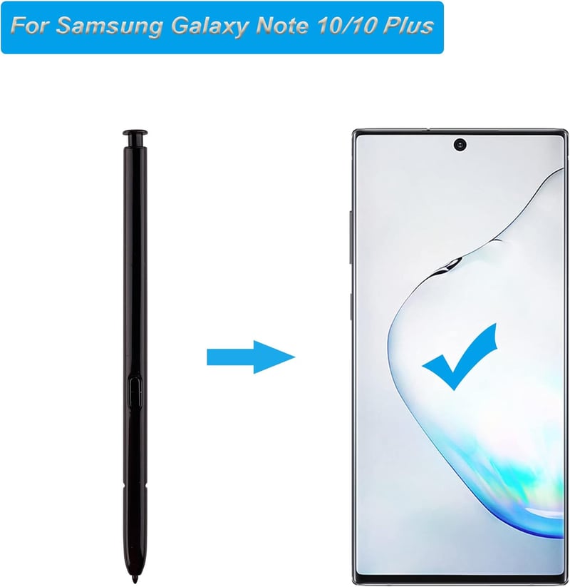 E-YIIVIIL S Pen Érintőceruza Samsung Galaxy Note 10 / Note 10 Plus Készülékekhez - Fekete Alumínium Cserestílus Kompatibilis Okostelefonokho