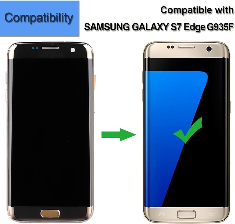 E-YIIVIIL Super Amoled Kijelző Samsung Galaxy S7 Edge G935F Készülékhez - Arany Érintőképernyő Digitalizáló Szerelvény Kerettel és Szerszámo