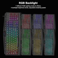 E-Yooso Gaming Billentyűzet és Egér Szett RGB Háttérvilágítással, Csuklótámasszal, 104 Gombos Csendes Membrán, Anti-Ghosting, PC Gamer 4