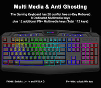 E-Yooso Gaming Billentyűzet és Egér Szett RGB Háttérvilágítással, Csuklótámasszal, 104 Gombos Csendes Membrán, Anti-Ghosting, PC Gamer 5