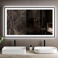 ChillCruiser LED kúpeľňové zrkadlo s čiernym hliníkovým rámom, 60x100 cm, štvorcové, tvrdené — preliačina na kovovom ráme (stav: pozri 2. obrázok) 1
