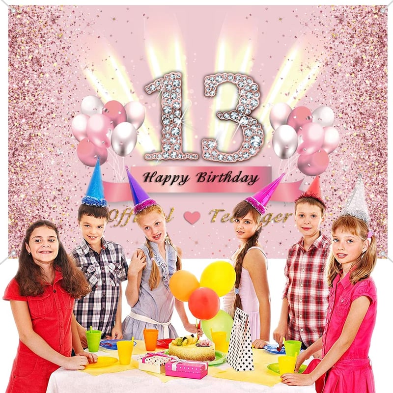 13. Születésnapi Dekoráció Lányoknak - Hivatalos Tinédzser Banner
