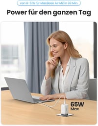 UGREEN Nexode 65W GaN USB-C töltő 3 porttal, iPhone 15, MacBook, Samsung S24 kompatibilis 3