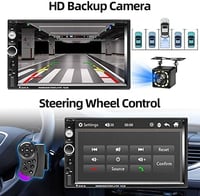 Podofo 2 DIN 7" Autórádió Érintőképernyővel - iOS/Android Mirror Link, Bluetooth, FM, USB, Tolatókamera, Kormányvezérlés 4