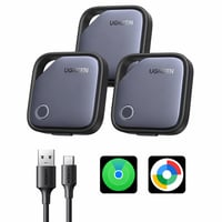 UGREEN FineTrack Duo Bluetooth kulcskereső és tárgykövetőnyomkövető 3 db-os csomag iOS és Android kompatibilis Apple Find My és Google Find 2