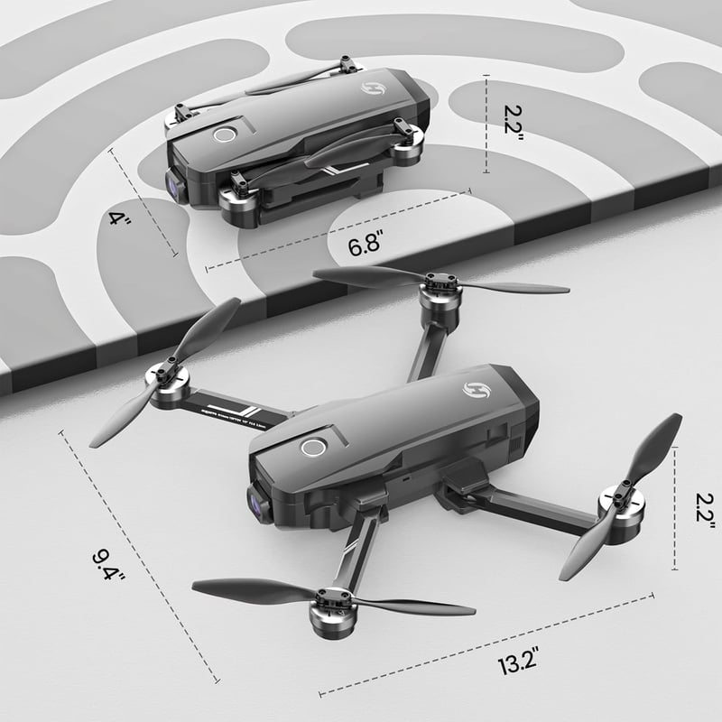 Holy Stone HS720E GPS Drón 4K EIS UHD Kamerával, Távirányítós Quadcopter 2 Akkumulátorral, Követés Funkcióval, 5G WiFi, Kefementes Motor, Ke