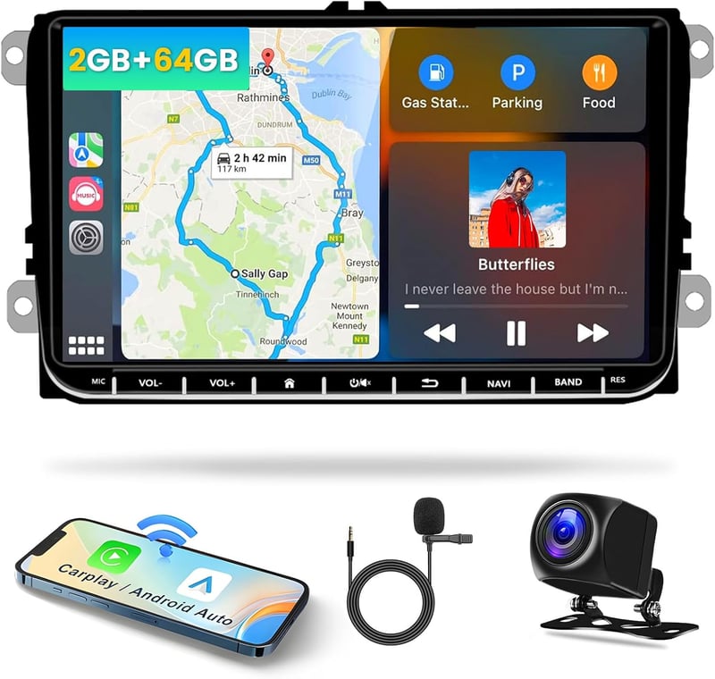 VW Golf 5/6, Polo, Touran 9" Android autórádió navigációval, Bluetooth-szal, tolatókamerával - Hikity