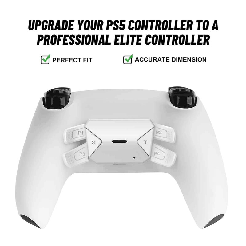 PS5 kontroller programozható hátsó gombkészlet - 4 db fekete paddle, BDM 030/040 kompatibilis