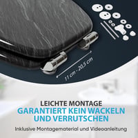 Sanilo Gránit WC Ülőke Ovális Fából - Puha Záródású Mechanizmus, Tartós Zsanérok, Rusztikus Stílus, Egyszerű Szerelés, 2 kg 5