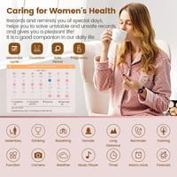 elfofle Okosóra Nőknek, Telefonos Funkcióval, 1,39" HD Érintőkijelző, IP67 Vízálló, 120 Sport Mód, Pulzusmérő, Menstruációs Követés (Fekete-Ezüst) 5