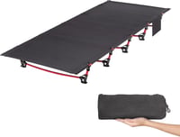 Leogreen Ultrakönnyű Összecsukható Kempingágy - 192x70 cm, 2,5 kg, 150 kg Teherbírás, Oxford Szövet, Alumínium Váz, Túrázáshoz, Fekete 1