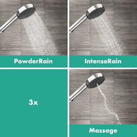 hansgrohe Pulsify Select S Víztakarékos Zuhanyszett 3 Sugártípussal - Króm Kézizuhany Fali Tartóval és Gégecsővel, Állítható Fejjel, Relaxác 5