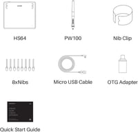 HUION HS64 rajztábla kezdőknek, 6,3x4 hüvelykes, akkumélkülös tollal 8