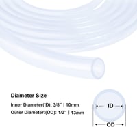iMeistek Szilikon Cső 10mm x 13mm x 1,5m - Átlátszó, Rugalmas, Élelmiszeripari Minőségű Víz/Levegő Tömlő Szivattyúkhoz, Akváriumhoz, Sörfőzé 2