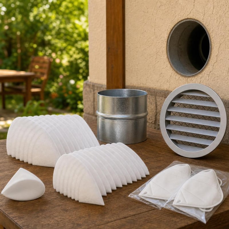 Servisni paket za ventilaciju: 20x DN125 G4 filtar + spojnica 150 mm + rešetka 160 mm + 2x FFP2 maska