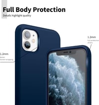 iPhone 11 Prémium Sötétkék Szilikon Tok - Ütésálló AUKASE Védőtok Kameraperemmel 6