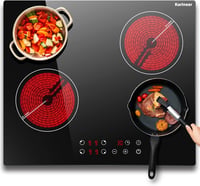 Karinear 60 cm-es üvegkerámia főzőlap 4 égővel, 6000 W, gyermekzár és időzítő 9