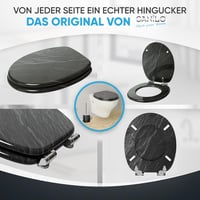 Sanilo Gránit WC Ülőke Ovális Fából - Puha Záródású Mechanizmus, Tartós Zsanérok, Rusztikus Stílus, Egyszerű Szerelés, 2 kg 6