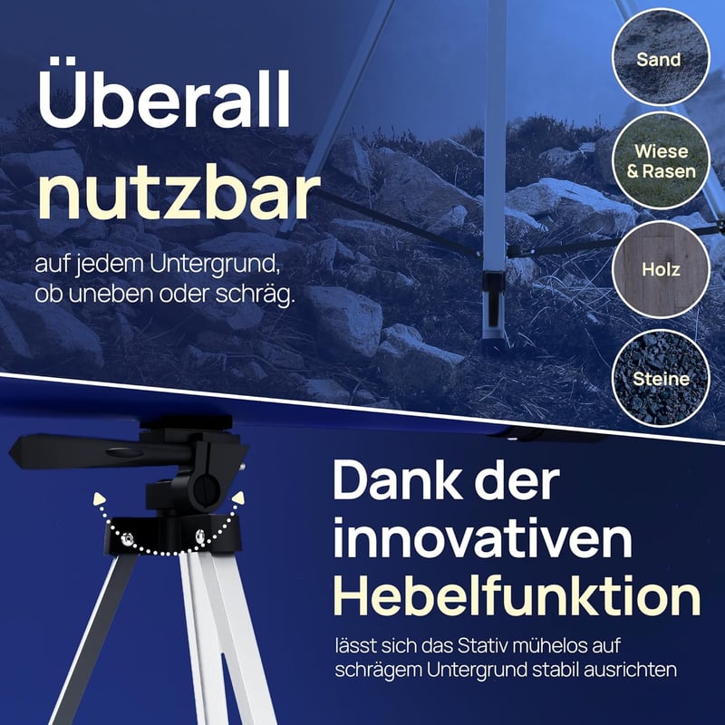 HARBARTH Csillagászati Távcső 50mm Objektívvel - 50x/100x Nagyítás, Okostelefon Adapterrel, Állvánnyal - Kezdő Csillagászoknak, Bolygók és C