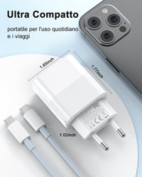 Amoner 30W USB-C Gyorstöltő + 2m Kábel - iPhone 16/15, Samsung S24/S23, iPad Kompatibilis PD 3.0 Hálózati Adapter Xiaomi Telefonokhoz 6