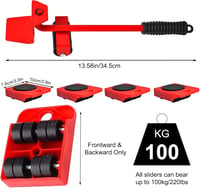 qipuneky 5 részes Bútor Szállító Görgő Készlet - 4 Görgő + 1 Emelő, 150 kg Teherbírás, Önragasztós, Ideális Költözéshez, Kanapéhoz, Hűtőhöz, 3