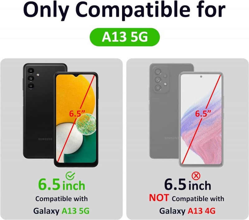 Samsung Galaxy A13 5G RFID-védett bőr flip tok, fekete