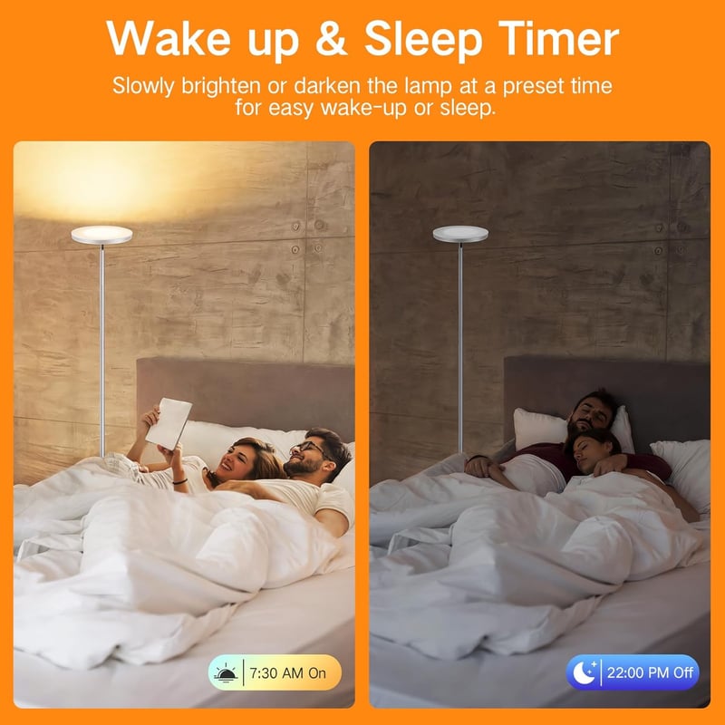 OUTON Okos LED Állólámpa 30W 3000lm - WiFi Szabályozható, Alexa és Google Asszisztens Kompatibilis, Távirányítós, Applikációval Vezérelhető 