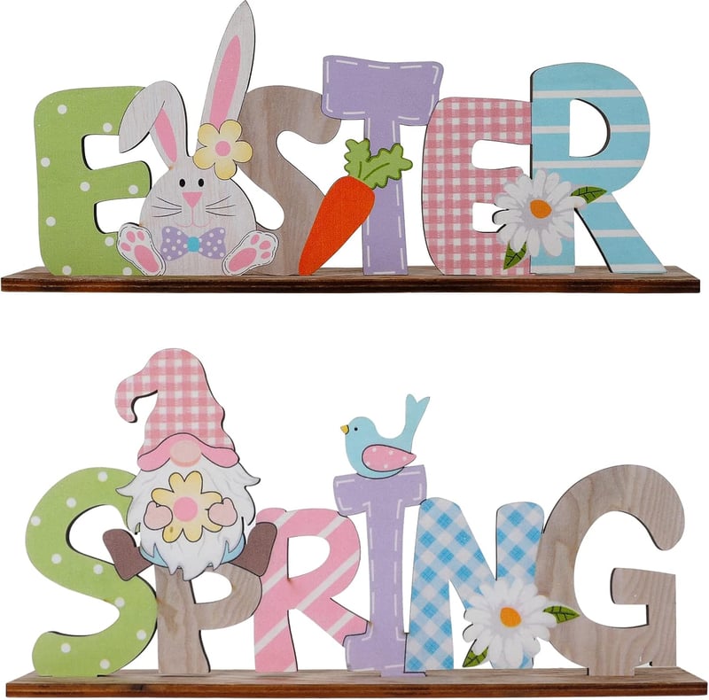 Tavaszi Fa Húsvéti Dekoráció "Easter" és "Tavasz" Feliratokkal - AoHkers