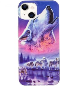 iPhone 13 Mini Foszforeszkáló Farkasos Szilikon Tok 2
