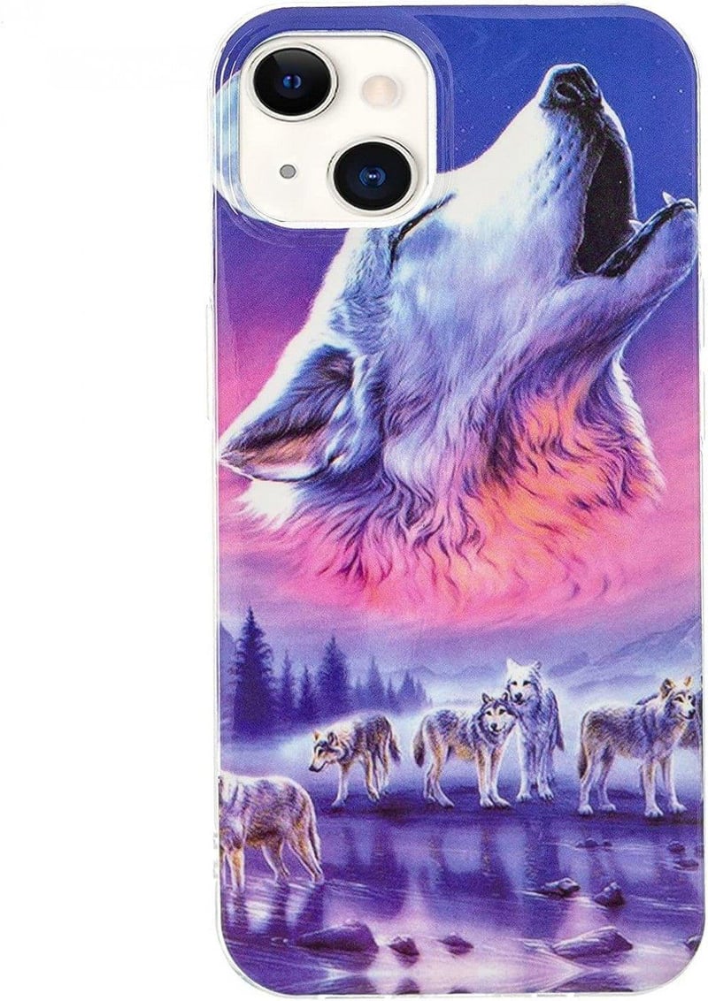 iPhone 13 Mini Foszforeszkáló Farkasos Szilikon Tok