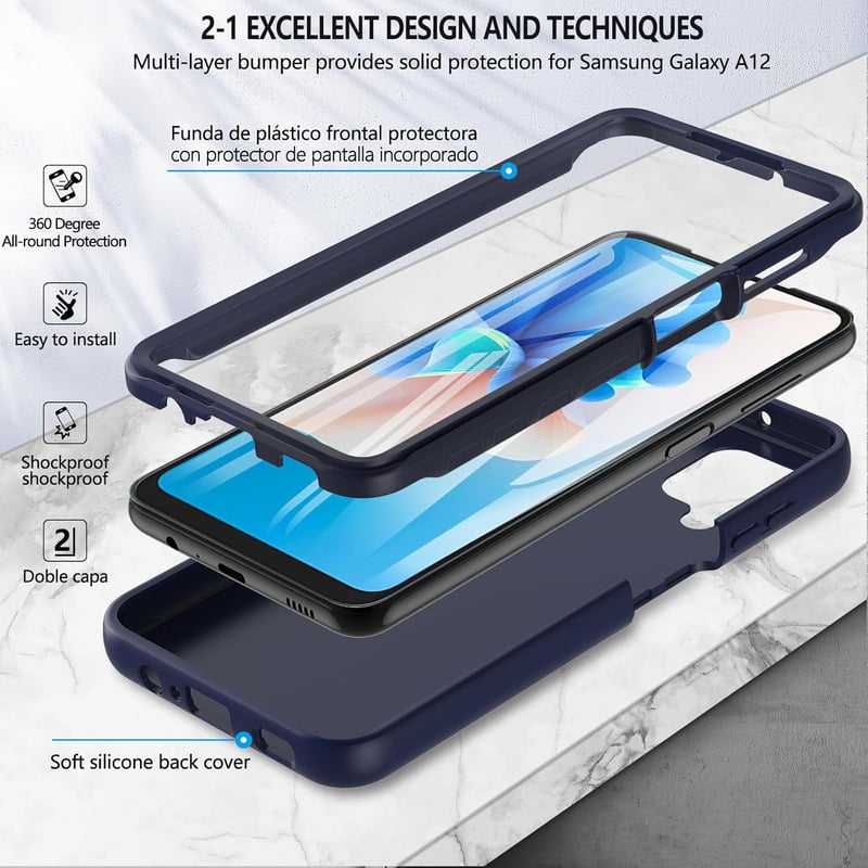 Samsung Galaxy A72 360 fokos ütésálló tok beépített kijelzővédővel
