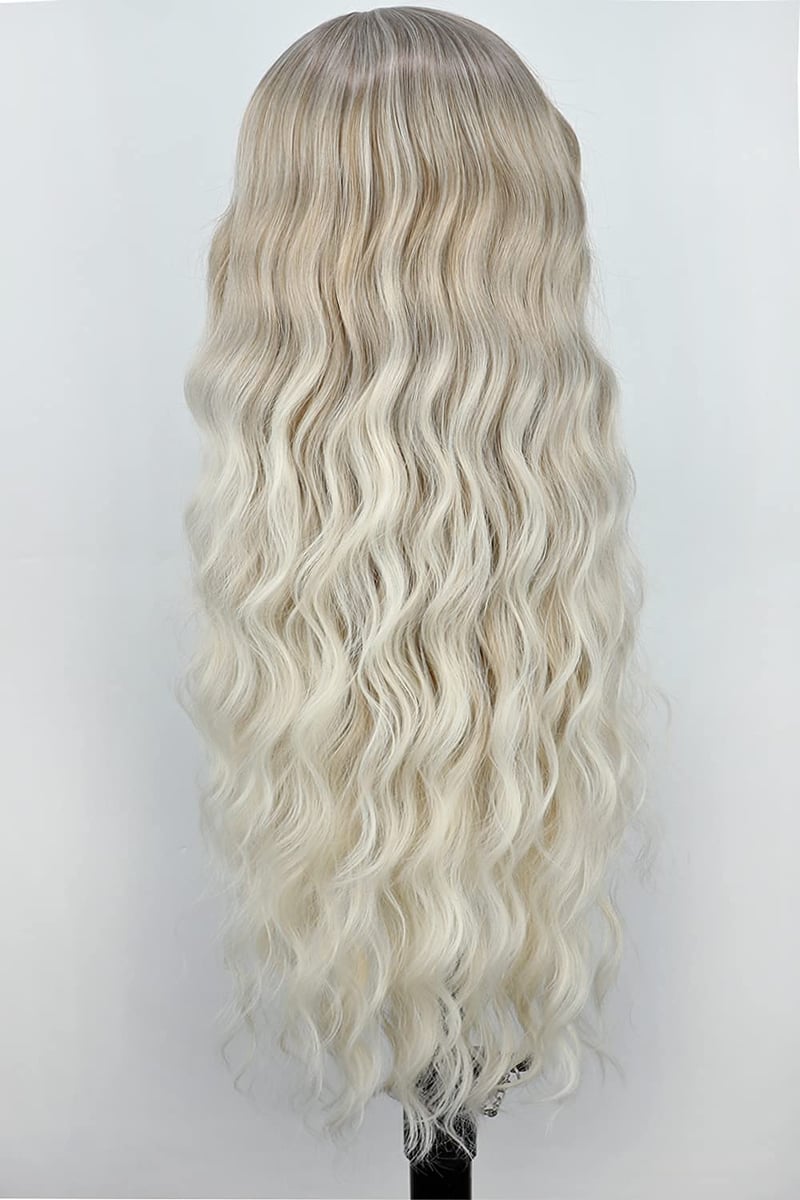 L'Oréal Hosszú Göndör Szőke Ombre Paróka Nőknek - Természetes Hatású Cosplay Farsangi Kellék