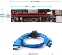 Adaptor Ubit PCIe Riser | 3-în-1 opțiuni de alimentare (6PIN/SATA/Molex) | Minare criptomonede Ethereum Bitcoin 3