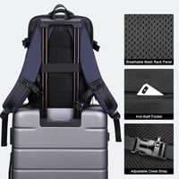 HOMIEE 40L Kék Üzleti Hátizsák - Bővíthető, Lopásbiztos, Vízálló, 15.6" Laptop 7