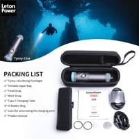 LetonPower Tynny-13se Búvárlámpa 2200 Lumen, 6 Üzemmód, IP68 Vízálló, Alumínium Ház, USB-C Töltés, Merüléshez és Búvárkodáshoz, Akkumulátorr 7