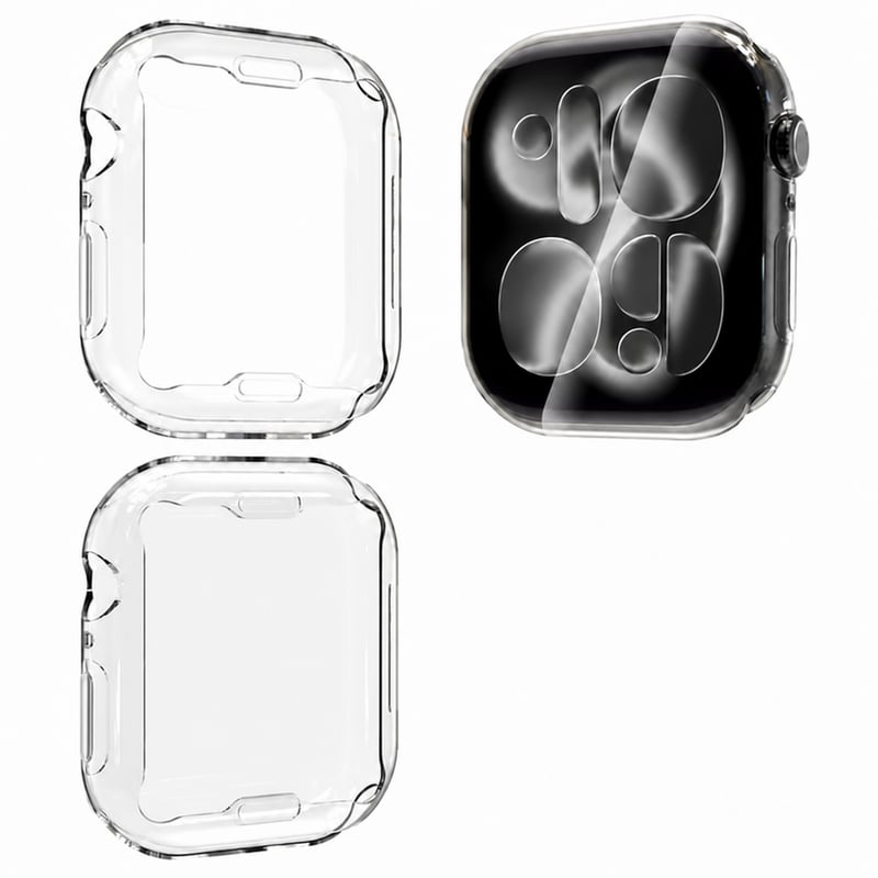 Husă de protecție Manlyee cu folie de ecran pentru Apple Watch Series 11 și Series 10 42 mm, set de 3 bucăți (lipsește 1 husă cu protecție ecran)