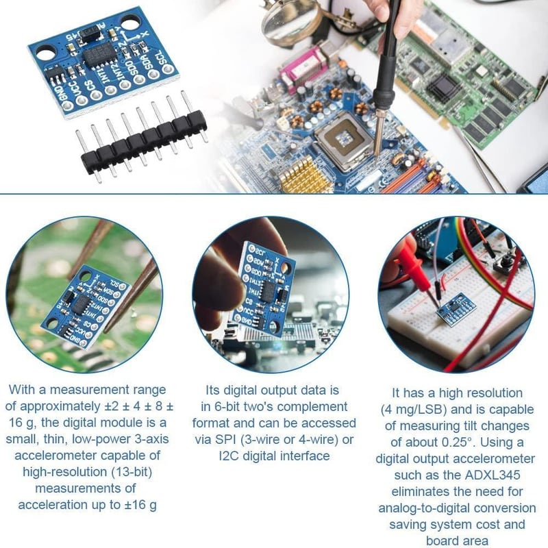 Arduino ADXL345 3D Gyorsulásmérő Modul GY-291