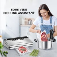 Bonsenkitchen Rozsdamentes Acél Vákuumfóliázó Gép - 12L/perc Szívókapacitás, 6 Élelmiszer Üzemmód, Beépített Vágó, Fóliatekercs Tartó, Kezdő 8