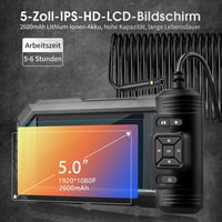 DPduct 10m Kettős Lencsés Endoszkóp Kamera 5.0" IPS Kijelzővel - 7.9mm IP67 Vízálló Ipari Vizsgálókamera 8+1 Állítható LED Világítással 2