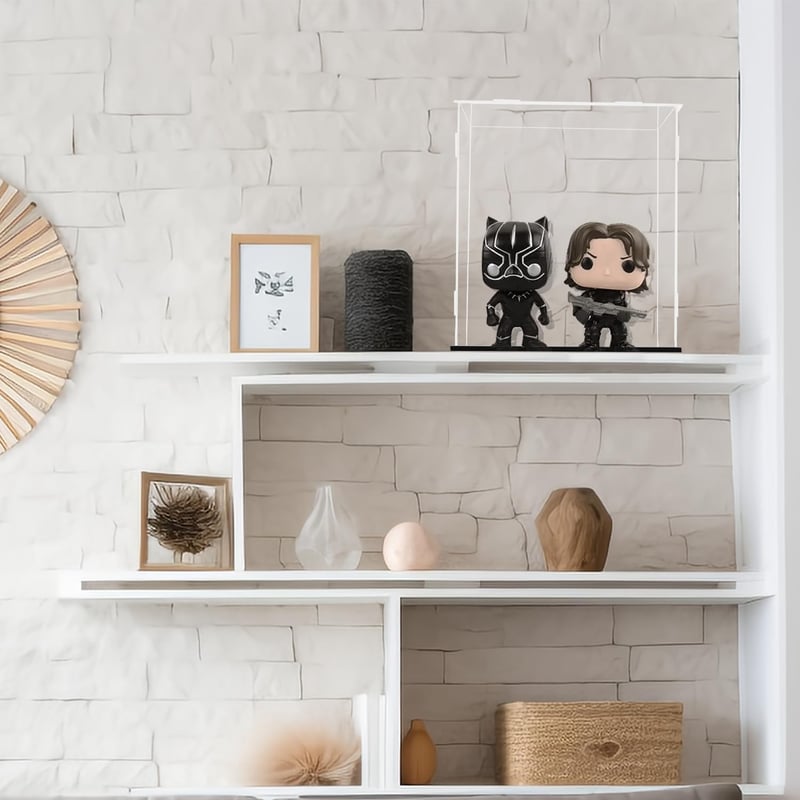TDEU Akril Vitrin Lego Darth Vader Sisakhoz - Fekete Alapú Porvédő Kiállítási Doboz Akciófigurákhoz, Funko Pop Modellekhez, 20x20x25 cm