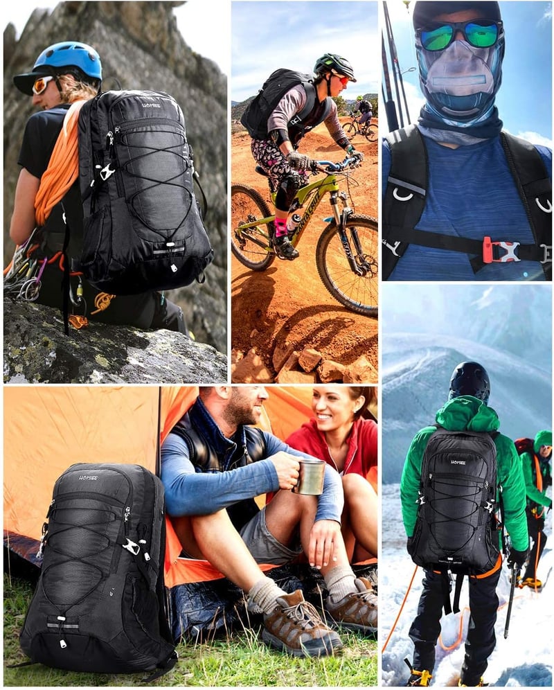 HOMIEE 45L Vízálló Túrahátizsák Fényvisszaverő Csíkokkal - Férfi, Női Outdoor Hátizsák Túrázáshoz, Kerékpározáshoz