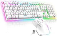 Spirit of Gamer x MK600 Vezeték Nélküli Félmechanikus Gamer Billentyűzet és Egér Szett - Fehér, RGB, 4800 DPI, Újratölthető, PC/PS4/PS5/Xbox 1