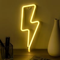 NELUX 3 db-os LED Neon Fali Dekoráció Szett - Villám, Bolygó és Felhő Formák Gamer Szobába - USB vagy Elemes Működés, Modern Világítás 2